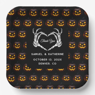 Assiettes En Carton Gothique Romantique Squelette main Halloween Maria