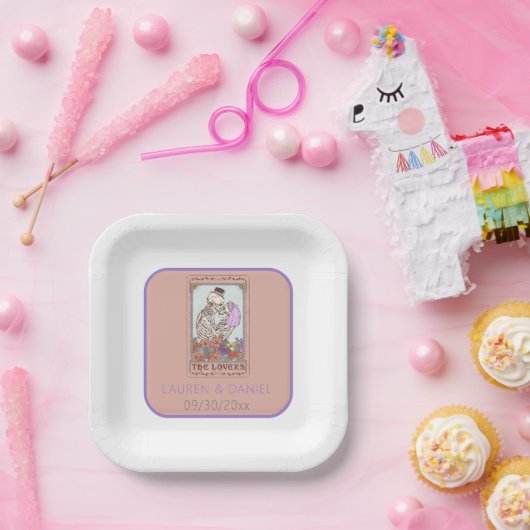 Assiettes En Carton Gothique Tarot Card Amateurs Noms Mariage Plaque P (Fête)