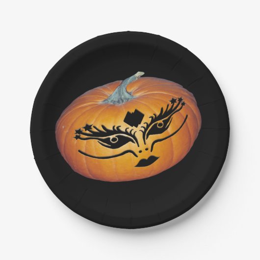 Assiettes En Carton Gothique Visage Jack-O-Lanterne (Devant)