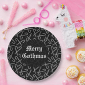 Assiettes En Carton Gothmas Black and White Candy Cane Pattern (Fête)
