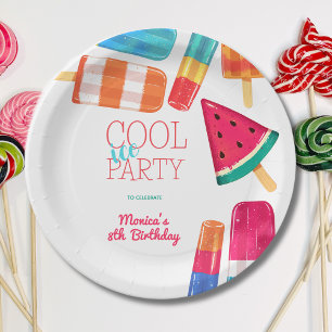 Assiettes En Carton gouache à l'eau glace cool party d'anniversaire de