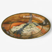 Assiettes En Carton Gourdes Colorées Automne Personnalisé Thanksgiving (Angle)
