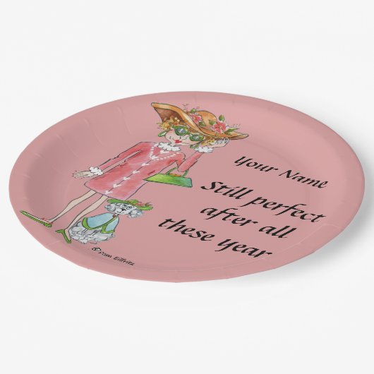 Assiettes En Carton Goût raffiné de la Dame moderne "Toujours parfait" (Angle)