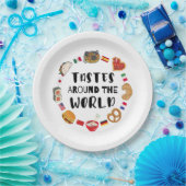 Assiettes En Carton Goûts à travers le monde (Fête)