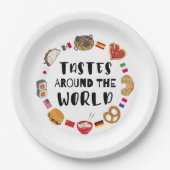 Assiettes En Carton Goûts à travers le monde (Devant)