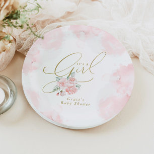 Assiettes En Carton GRACE Elegant Blush Floral C'est un Baby shower fi