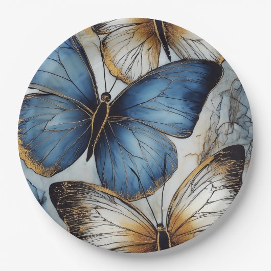 Assiettes En Carton Grace papillon (Devant)