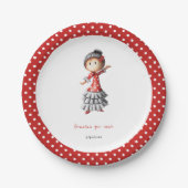 Assiettes En Carton Gracias Thème espagnol Sevillana Danseuse (Devant)