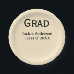 Assiettes En Carton Grad bold letter name class of 20XX yellow pastel<br><div class="desc">design</div>