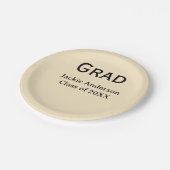 Assiettes En Carton Grad bold letter name class of 20XX yellow pastel  (Angle)