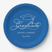 Assiettes En Carton Grad Casquette Blue Grad Graduation (Devant)