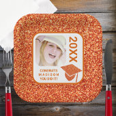 Assiettes En Carton Grad Glam Orange Casquette Élégant Cool Photo Part