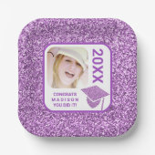 Assiettes En Carton Grad Glam Purple Casquette Élégant Cool Photo Part (Recto)