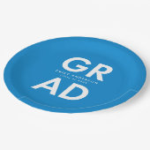 Assiettes En Carton Grad Grad Blue Grad Grad Graduation (Angle)
