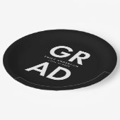 Assiettes En Carton Grad Grad Grad noir Grad Grad Graduation (Angle)