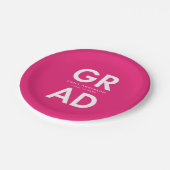 Assiettes En Carton Grad Grad Hot Pink Graduation (Angle)