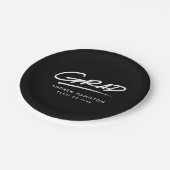 Assiettes En Carton Grad moderne pointillé noir et blanc Graduation (Angle)