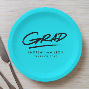 Assiettes En Carton Grad Moderne pointillé Turquoise Grad Grad Grad Gr