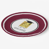 Assiettes En Carton GRAD noir et or | Maron modifiable | Diplôme (Angle)