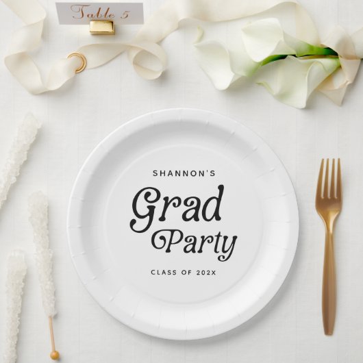 Assiettes En Carton Grad Party Rétro Grad Grad Grad Grad Grad Grad Gra (Mariage)