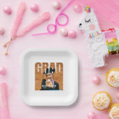 Assiettes En Carton Grad Photo White Graduation (Fête)