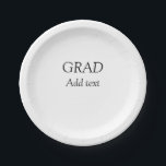 Assiettes En Carton Grad simple graduation minimale élégante typo mode<br><div class="desc">Conception</div>