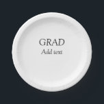 Assiettes En Carton Grad simple graduation minimale élégante typo mode<br><div class="desc">Conception</div>