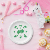 Assiettes En Carton Gradient Green Irish Shamrock Parti Motif irlandai (Fête)
