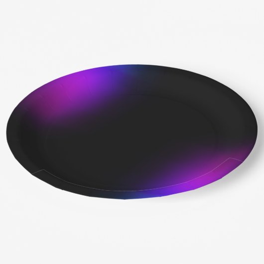 Assiettes En Carton Gradient violet noir (Angle)