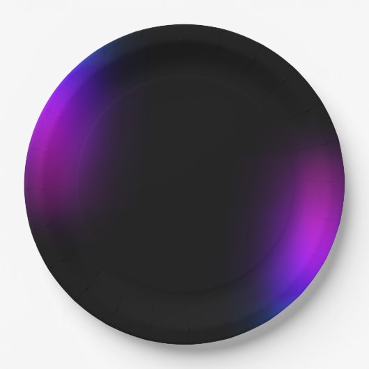 Assiettes En Carton Gradient violet noir (Devant)