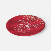Assiettes En Carton GRADS GRADS Red Gold Confetti Personnalisé (Angle)