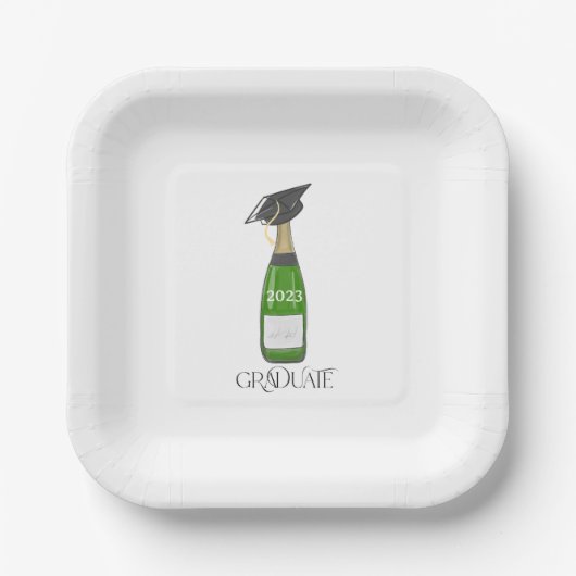 Assiettes En Carton Graduate Graduate Casquette Champagne sur mesure (Recto)
