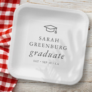 Assiettes En Carton Graduate Moderne Minimaliste Simple Chic Graduatio