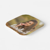 Assiettes En Carton Graduate Photo Bold Script Custom Graduate Party (Angulaire)