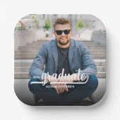 Assiettes En Carton Graduate Photo Bold Script Graduation Party (Recto)
