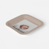 Assiettes En Carton Graduate Photo Bold Script Taupe Graduation (Angulaire)
