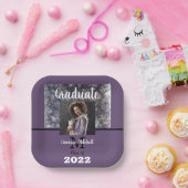 Assiettes En Carton Graduate Purple Amethyst Graduate (Fête)