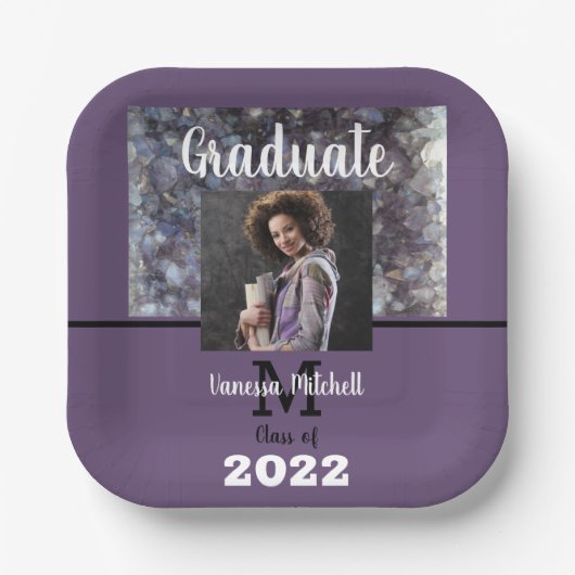 Assiettes En Carton Graduate Purple Amethyst Graduate (Recto)