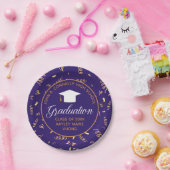 Assiettes En Carton Graduation 2023 Purple Gold Custom Streamers Party (Fête)