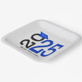 Assiettes En Carton Graduation 2025 Bleu et noir sur bois (Angulaire)