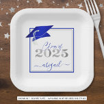 Assiettes En Carton Graduation 2025 Faux Metallic Royal Blue Argent<br><div class="desc">CLASSE personnalisée moderne de 2025 plaques de graduation bleu, argent et blanc royal avec le nom de votre diplômé dans un script manuscrit chic avec casquette de graduation bleu royal faux métallique et argent faux métallique 2025. ASSISTANCE : Pour obtenir de l'aide sur la modification/la personnalisation de la conception, le...</div>