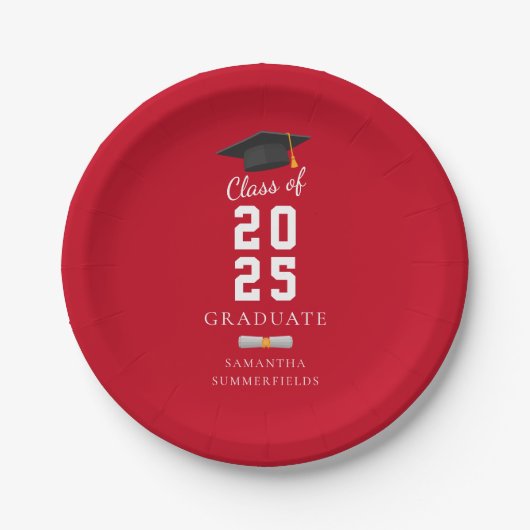 Assiettes En Carton Graduation 2025 Minimal Grad Custom (Devant)