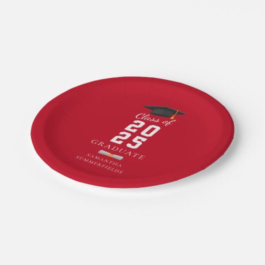 Assiettes En Carton Graduation 2025 Minimal Grad Custom (Angle)
