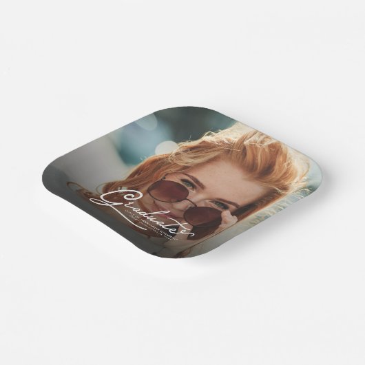 Assiettes En Carton Graduation 2025 Photo Script Party (Angulaire)