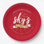 Assiettes En Carton Graduation 2025 Red Grad Party (Devant)