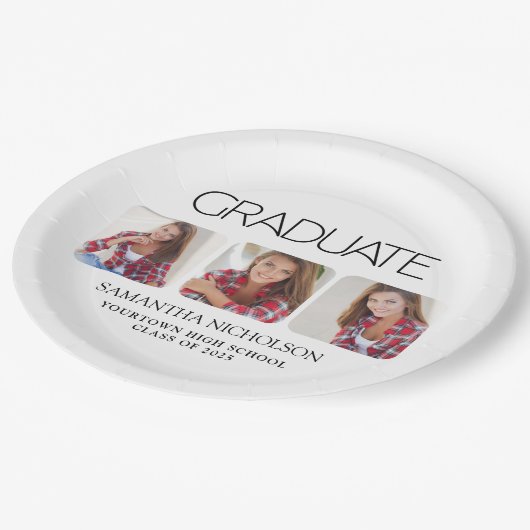 Assiettes En Carton Graduation 3-Photo Moderne (Angle)