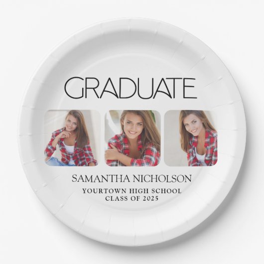 Assiettes En Carton Graduation 3-Photo Moderne (Devant)