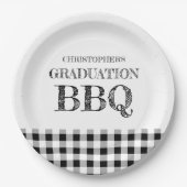 Assiettes En Carton Graduation BBQ Gingham (Devant)