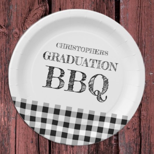 Assiettes En Carton Graduation BBQ Gingham