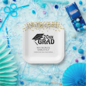 Assiettes En Carton Graduation Black Gold GRATS GRAD Confetti (Fête)